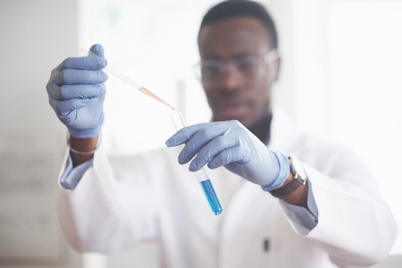 african-american-worker-works-laboratory-conducting-experiments